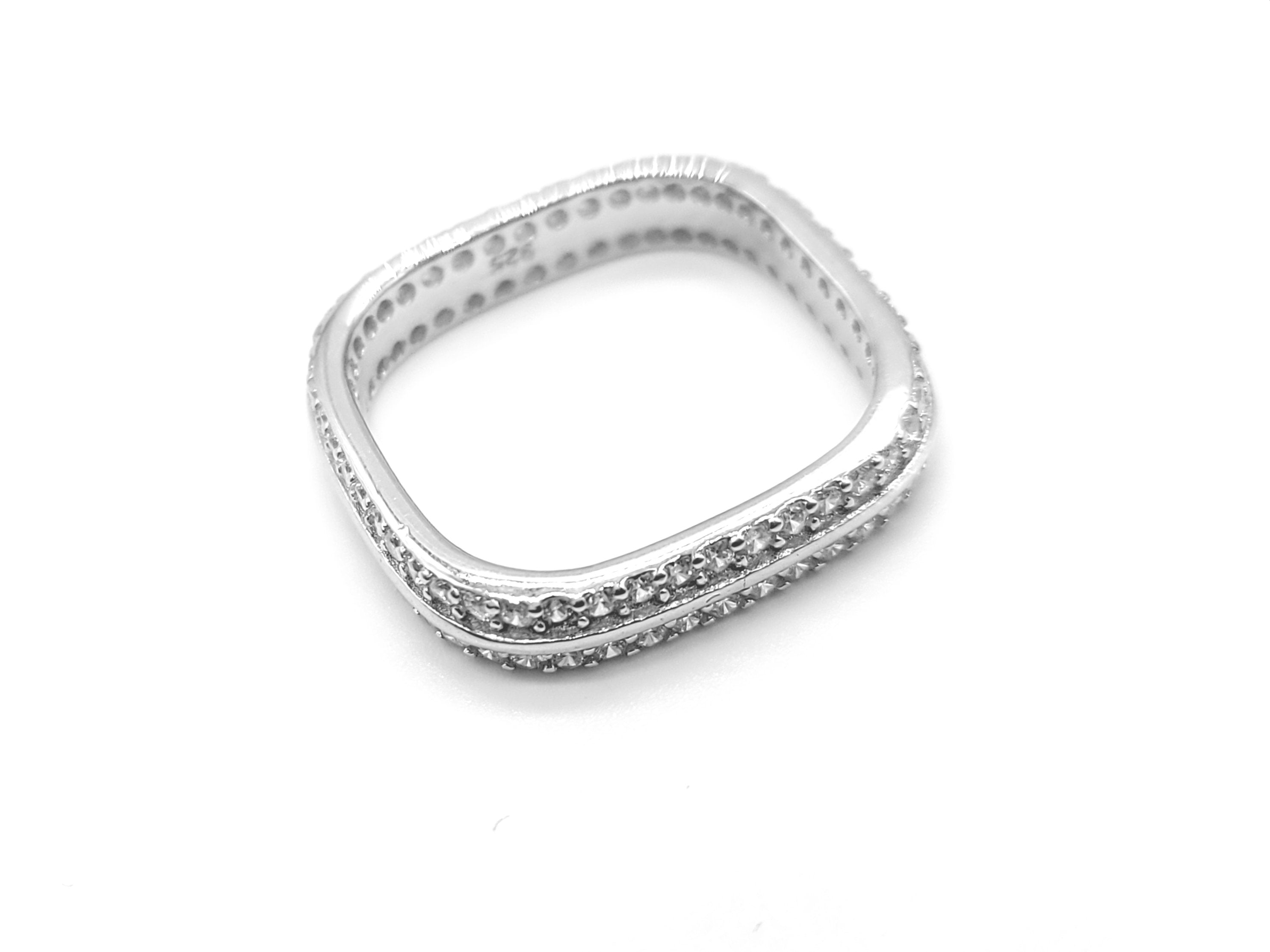 Square band CZ - Sterling Silver