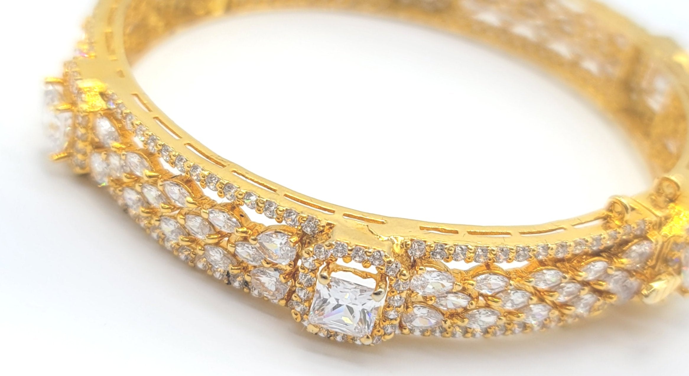 Ethnic Bracelet Gold Plated CZ