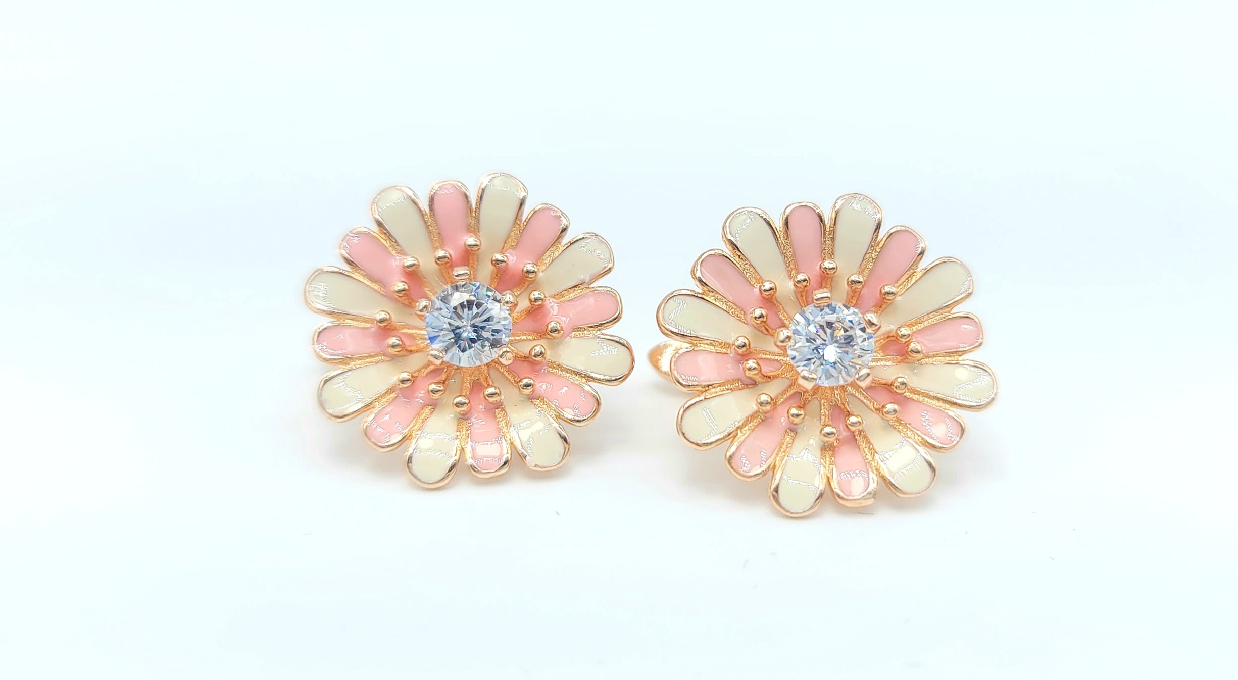 Daisies Rose Gold pink and White Set