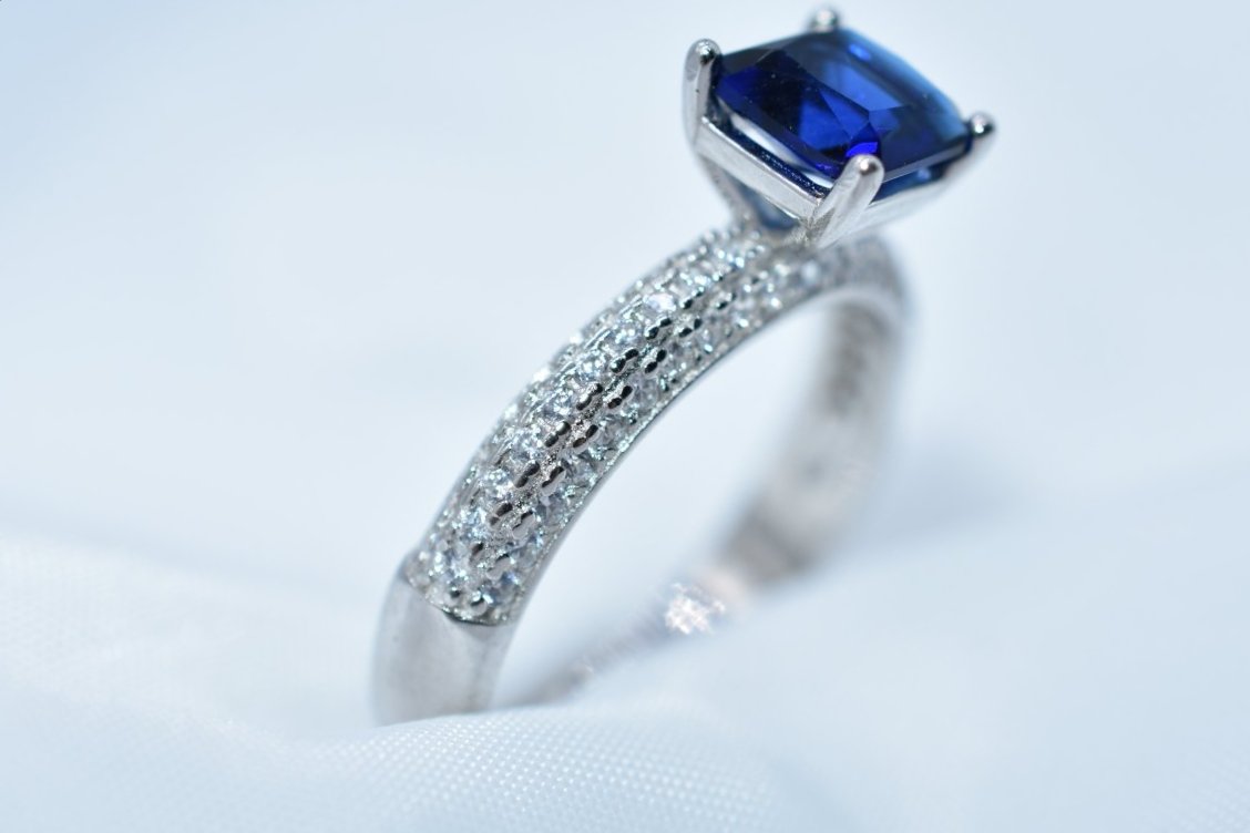 Princess Cut Stimulated with CZ Promise Ring