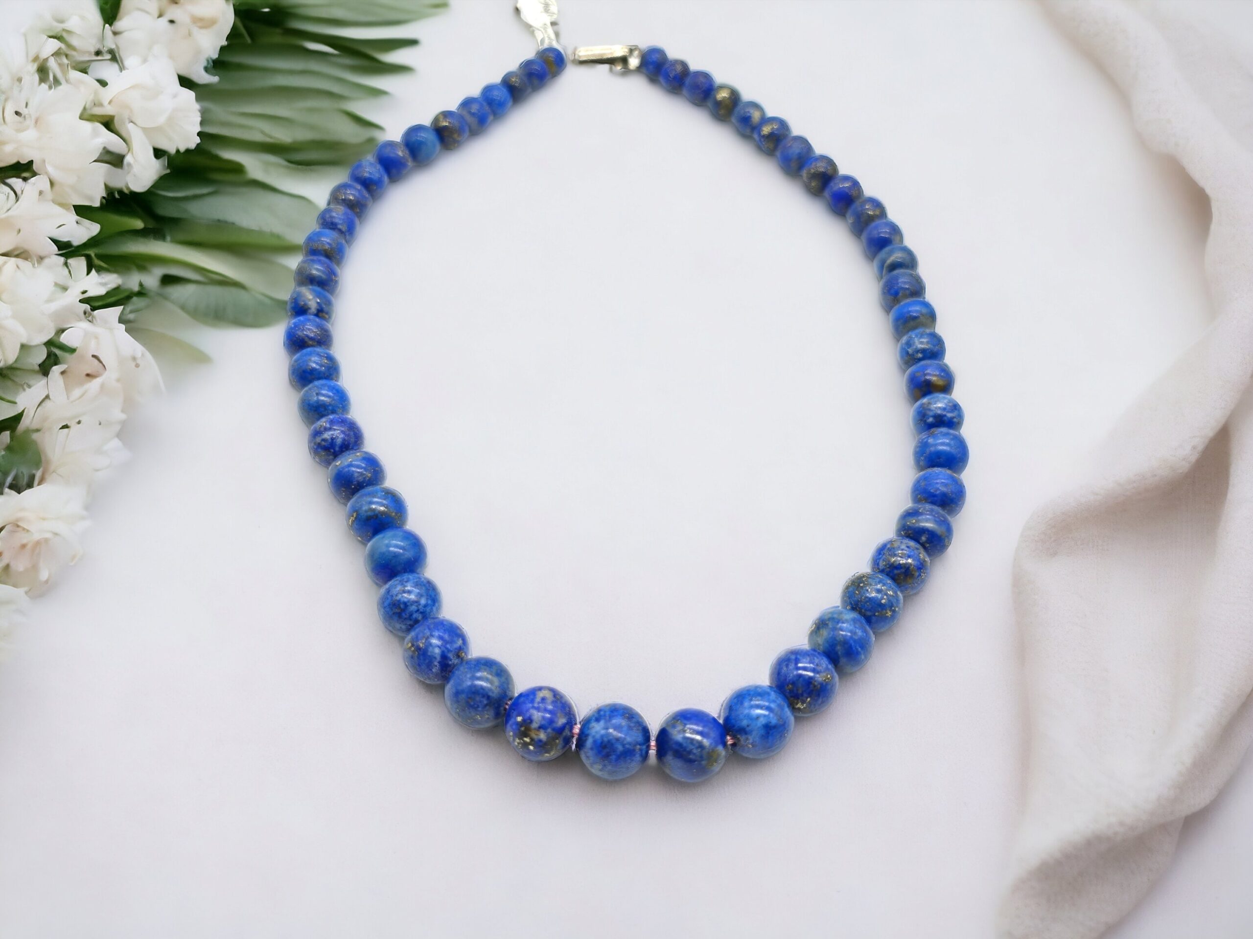 Handcrafted Natural Lapis Lazuli Beaded Necklace