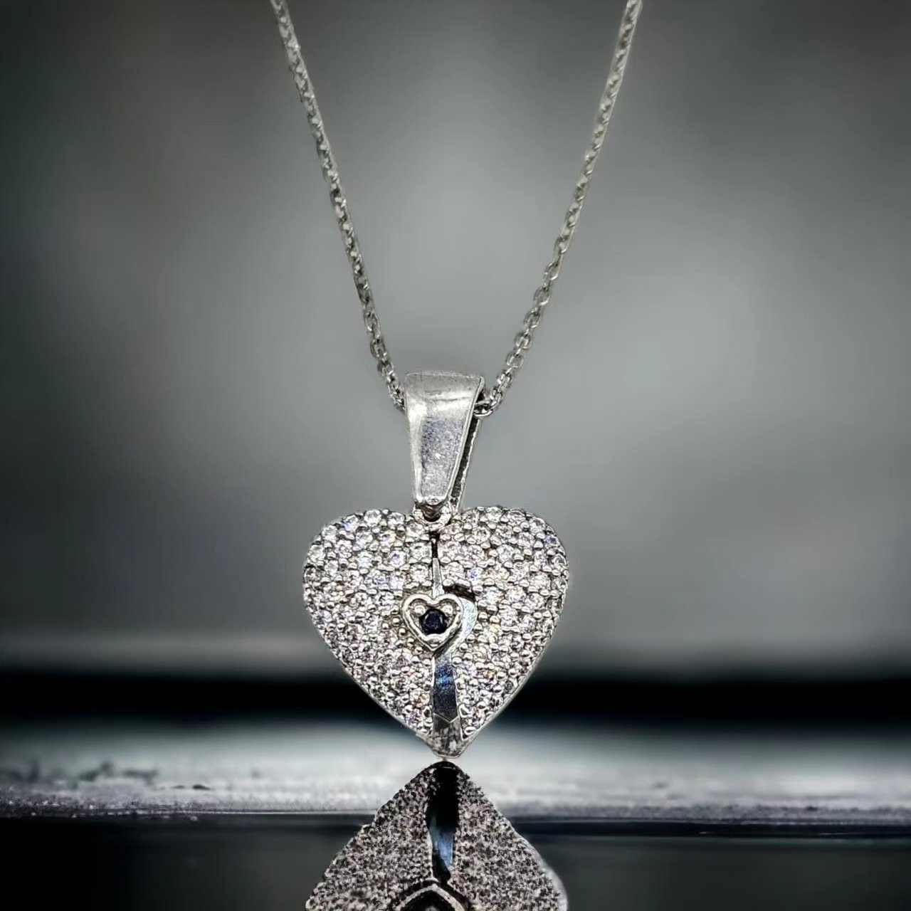 Elegant Sterling Silver Pendant Necklace with Blue Gemstone Accent